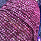 Rubyed Cube Faceted Beads 4mm Natural Stone Loose Beads for Jewelry Making