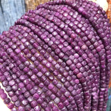 Rubyed Cube Faceted Beads 4mm Natural Stone Loose Beads for Jewelry Making