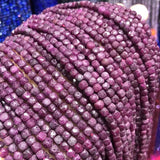 Rubyed Cube Faceted Beads 4mm Natural Stone Loose Beads for Jewelry Making
