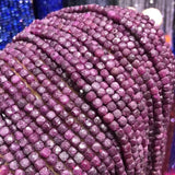Rubyed Cube Faceted Beads 4mm Natural Stone Loose Beads for Jewelry Making