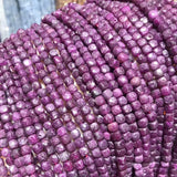 Rubyed Cube Faceted Beads 4mm Natural Stone Loose Beads for Jewelry Making
