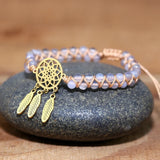 Natural Stone Wrap Bracelets Stainess Steel Charm Boho Friendship Jewelry