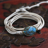 Boho Natural Stones Friendship Rope Wrap Bracelet
