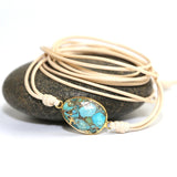 Boho Natural Stones Friendship Rope Wrap Bracelet