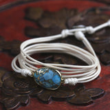 Boho Natural Stones Friendship Rope Wrap Bracelet