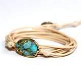 Boho Natural Stones Friendship Rope Wrap Bracelet