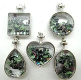 Amethyst Tiger Eye Gravel Stone Glass Pendant DIY Jewelry Making 10pcs