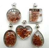 Amethyst Tiger Eye Gravel Stone Glass Pendant DIY Jewelry Making 10pcs