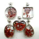 Amethyst Tiger Eye Gravel Stone Glass Pendant DIY Jewelry Making 10pcs