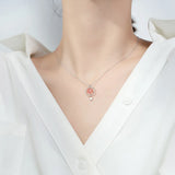 Moonstone Round Pendant Box Chain Women Necklaces 925 Sterling Silver