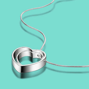 925 Sterling Silver Choker Heart Pendant Necklace
