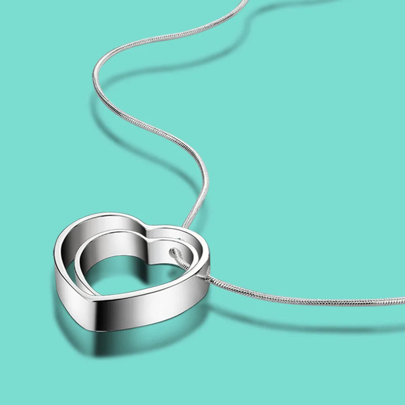 925 Sterling Silver Choker Heart Pendant Necklace