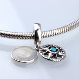 925 Sterling Silver Pentagram Charm Beads Bracelet DIY Jewelry