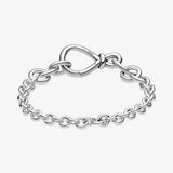 925 Silver Pan Charm Infinity Knot Chain Bracelet