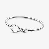 925 Silver Pan Charm Infinity Knot Chain Bracelet