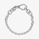 925 Silver Pan Charm Infinity Knot Chain Bracelet