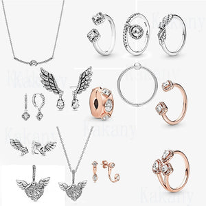 S925 Sterling Silver Angel Wings Earrings for Women
