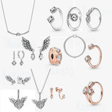 S925 Sterling Silver Angel Wings Earrings for Women