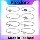 S925 Sterling Silver Family Heart Clasp Bracelet