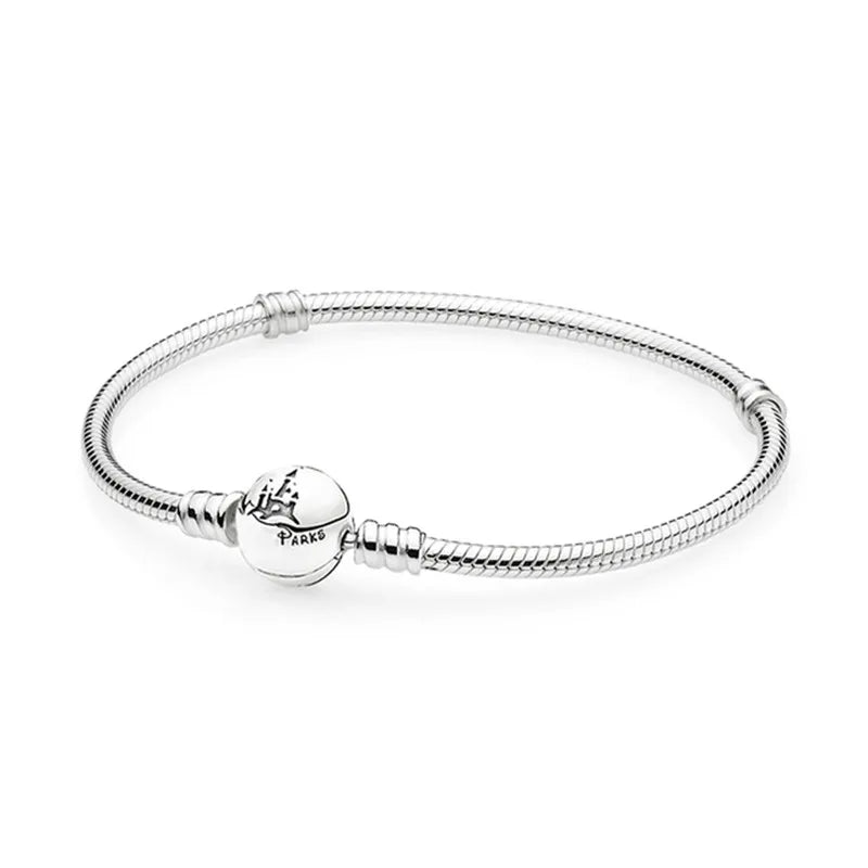 S925 Sterling Silver Family Heart Clasp Bracelet
