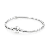 S925 Sterling Silver Family Heart Clasp Bracelet