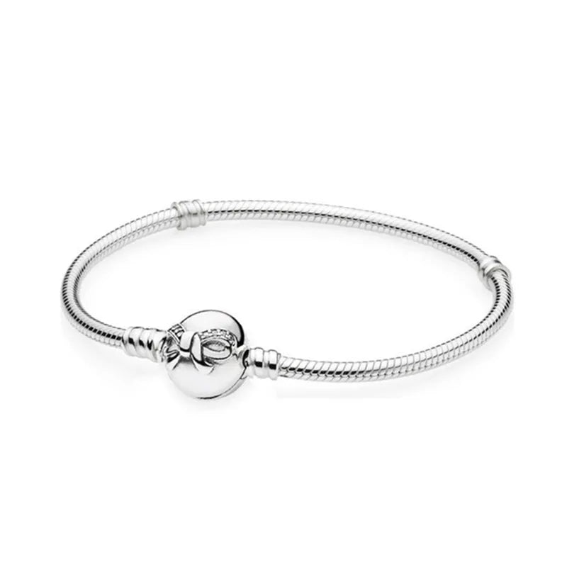 S925 Sterling Silver T-Bar Snake Chain Bracelet for Women