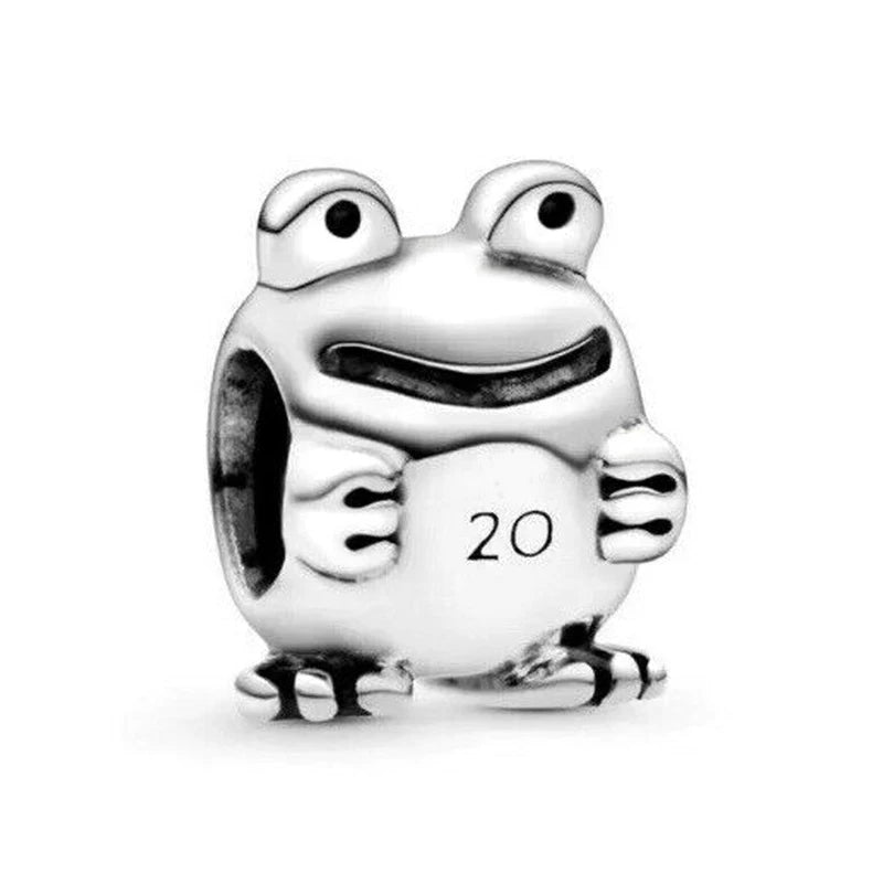 20th Frog Charms 925 Sterling Silver Beads for Jewelry Making