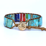 7 Chakra Bracelet Natural Stone Beads Wrap Bracelet Vegan Jewelry