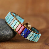 7 Chakra Bracelet Natural Stone Beads Wrap Bracelet Vegan Jewelry