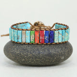 7 Chakra Bracelet Natural Stone Beads Wrap Bracelet Vegan Jewelry