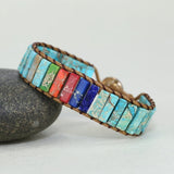 7 Chakra Bracelet Natural Stone Beads Wrap Bracelet Vegan Jewelry