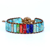 7 Chakra Bracelet Natural Stone Beads Wrap Bracelet Vegan Jewelry