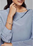 925 Silver Leaf Pan Bracelet Sparkling Jewelry Gift
