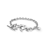 925 Silver Pan Bracelet Heart Pan Bracelet Interwoven And Knotted