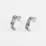 925 Silver CZ Sparkling Hoop Earrings Wedding Jewelry Brincos