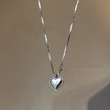 925 Silver Crystal Heart Pendant Necklace for Wedding Party