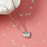 925 Silver Crystal Heart Pendant Necklace for Wedding Party