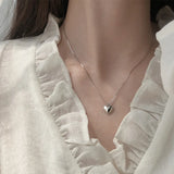 925 Silver Crystal Heart Pendant Necklace for Wedding Party