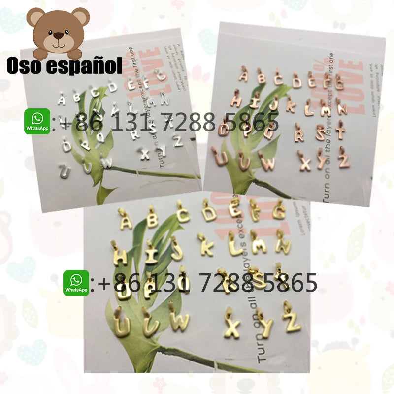 925 Silver Bear Rose Romantic Letter Pendant Women's Jewelry