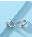 925 Silver Flower Zircon Earrings Wedding Jewelry Gift
