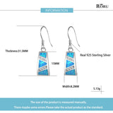 925 Silver Emerald Opal Stone Earrings Rainbow Long Women Fine Jewelry