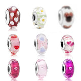 925 Silver Love Glass Beads for Charm Bracelet