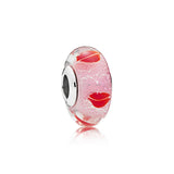 925 Silver Love Glass Beads for Charm Bracelet
