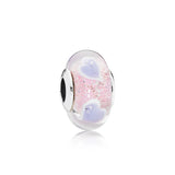 925 Silver Love Glass Beads for Charm Bracelet