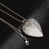 925 Silver Necklace Heart Frame Pendant Can Be Loaded With Photo