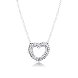 925 Silver Snake Chain Heart Necklace for Women