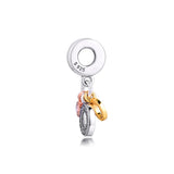 925 Silver Monogram Dangle Beads for Charms Bracelet