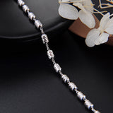 925 Silver Hollow Out Bead Bracelet Women Silver Bangles