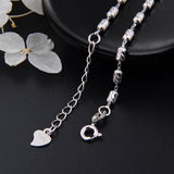 925 Silver Hollow Out Bead Bracelet Women Silver Bangles