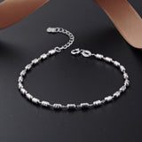 925 Silver Hollow Out Bead Bracelet Women Silver Bangles